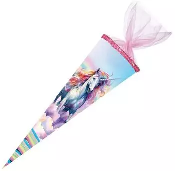 Nestler Schultüte Sweet Unicorn Glitzer 70cm mit Textilborte