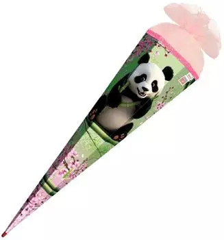 ROTH Motivschult&uuml;te 85 cm Panda Organza m. Glitter Glitzerborte
