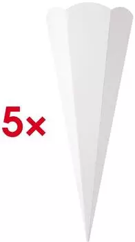 Folia Schultüten-Zuschnitt 6-eckig 68cm weiß, 5 Stück (92500)