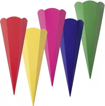 Folia Schultüten-Zuschnitt 6-eckig 68cm rosa, 5 Stück (92526)