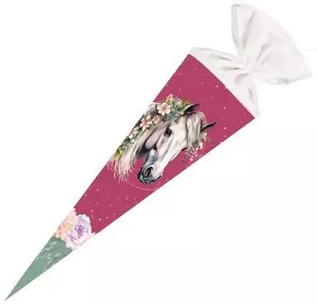Nestler Schultüte Floral Horse 70cm mit Filzverschluss