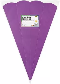 Folia Schult&uuml;ten-Rohling 68cm, 6-eckig, lila, 400g/m&sup2;, 5 St&uuml;ck (92531)