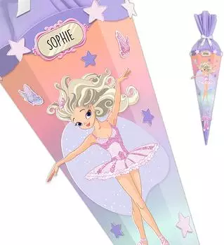 Ursus Schultüten-Bastelset Easy Line "Ballerina", 6-eckig, ca. 68cm (10050005)