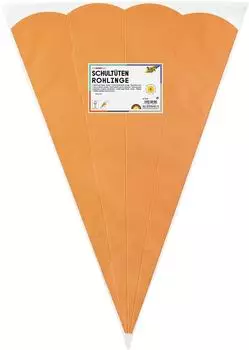 Folia Schultüten-Zuschnitt 6-eckig 68cm orange 5 Stück (92540)