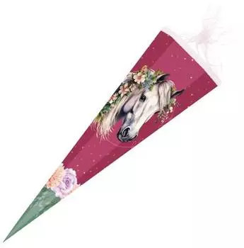 Nestler Schultüte Floral Horse 85cm mit Tüllverschluss