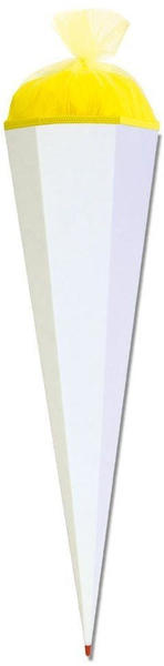 ROTH Bastelschultüte mit farbigem Verschluss 85cm weiß/gelb (668555)