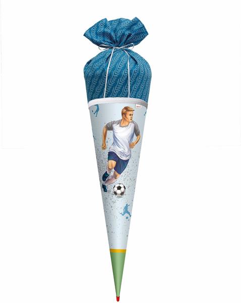 ROTH Schultüte Lieblingsstück - Traumtor 70 cm groß - rund Stoffschultüte Fußball Spitze
