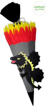 Prell Bastelset Schwarzer Drache 100cm gelb/rot
