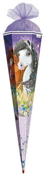 ROTH Blumenpferde mit Glitter 85cm eckig lilafarbiger Tüllverschluss (678868)