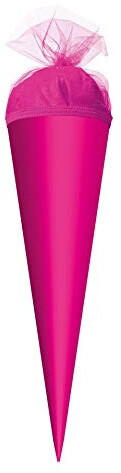 Roth Edition ROTH Bastel-Schultüte pink 35 cm - rund Tüllverschluss (663547)