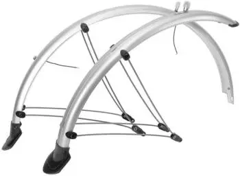 M-Wave Mud Max Flex 28" Schutzblech-Set, Kunststoff, 45mm, silber (386106)