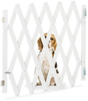 Relaxdays Ausziehbares Hundeabsperrgitter in Weiß Relaxdays Ausziehbares Hundeabsperrgitter in Weiß