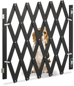 Relaxdays Ausziehbares Hundeabsperrgitter Schwarz Relaxdays Ausziehbares Hundeabsperrgitter Schwarz