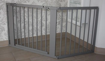 Micoland Schutzgitter / Absperrgitter / Türgitter / Treppenschutzgitter V 155cm grau