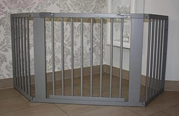 Micoland Schutzgitter / Absperrgitter / Türgitter / Treppenschutzgitter V 185cm grau