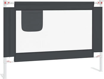 vidaXL Kleinkind-Bettschutzgitter Dunkelgrau 90x25 cm Stoff