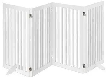 Relaxdays Wooden Safety Barrier 204 cm White