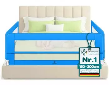 Kesser Bettschutzgitter 100cm, faltbar, blau (21576_mfn)