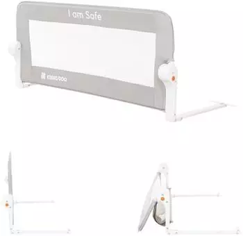 KIKKABOO Bettschutzgitter "I am safe" 102cm, Matratzenst&auml;rke 12-20cm, grau (31003050008)