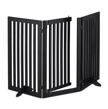 Relaxdays Absperrgitter mit T&uuml;r, faltbar, freistehend, 92x154cm, schwarz