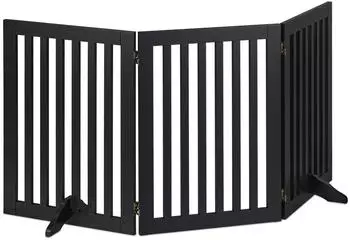 Relaxdays Absperrgitter faltbar, 3 Paneele, 92x154cm, MDF, schwarz (10036756_1088)
