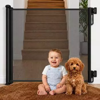 Twinky Ausziehbares Treppenschutzgitter 80-130cm, schwarz (TWK14)