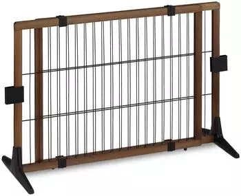 Relaxdays Ausziehbares Absperrgitter 71cm hoch, dunkelbraun/schwarz