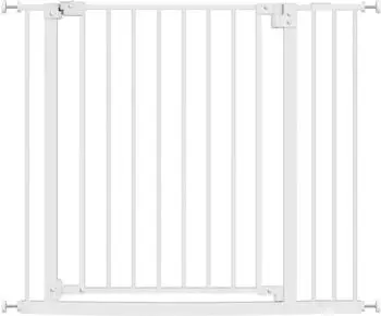 Woltu Treppenschutzgitter Metall weiß, 75-97cm, inkl. 10cm Verlängerung (W0ETT0077)