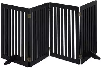 Relaxdays Absperrgitter faltbar, 4 Panels, MDF, 70x205cm, schwarz