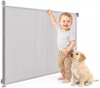 Moby-System Safeguard Treppenschutzgitter ausziehbar 140cm, grau