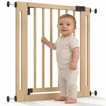 Safetots Wooden Elegance Schutzgitter, natur, 71-79cm (FC-13605)