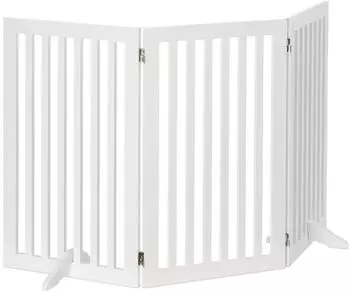 Relaxdays Absperrgitter 3 Panels, faltbar, MDF, weiß, 91,5x154cm