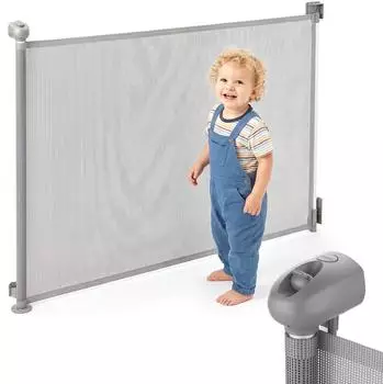 Moby-System STAIRSAFE Treppenschutzgitter ausziehbar 140cm Auto Lock grau