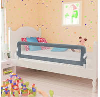 vidaXL Kleinkind-Bettschutzgitter Grau 150x42 cm Polyester