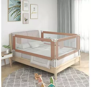 vidaXL Kleinkind-Bettschutzgitter Taupe 100x25 cm