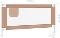 vidaXL Kleinkind-Bettschutzgitter Taupe 160x25 cm Stoff