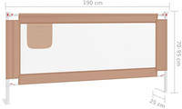 vidaXL Kleinkind-Bettschutzgitter Taupe 190x25 cm Stoff