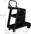 Relaxdays Schweißwagen 3 Ablagen Stellplatz Gasflasche bis 90kg, 88x40x71cm, schwarz (10050185)