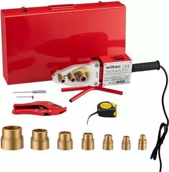 Wiltec Muffenschwei&szlig;ger&auml;t PE-Rohr 2000W 300&deg;C, 7 Heizdorne 16-63mm (61492)