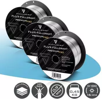 Stahlwerk 3er Set FLUX Fülldraht E71T-GS 0,9 mm (4627)