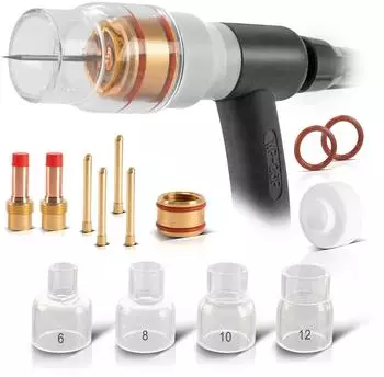 Stahlwerk Premium WIG Glas Gaslinsen Set 14-tlg. f&uuml;r WP/SR 17, 18, 26 (4672)