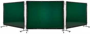 VEVOR Schwei&szlig;schutzwand 3-teilig 174x234cm, flammhemmend, dunkelgr&uuml;n