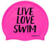 Buddyswim Live Love Swim Silicone Swimming Cap Rosa (250875)
