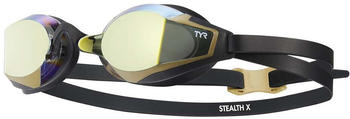 Tyr Stealth-x Mirrored Performance Swimming Goggles Unisex (LGSTLXM-751-OS) black/gold