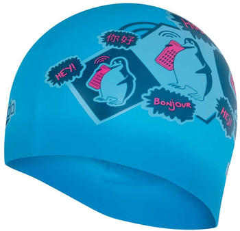 Speedo Printed Swimming Cap (8-08385H194) blue