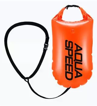 Aqua Speed Freiwasser-Schwimmboje mit Packsack, aufblasbar, 17l, orange