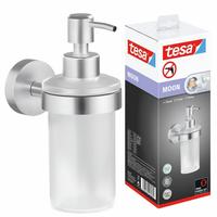 TESA 40633-00000-00, tesa MOON Seifenspender-Set - satiniertes Glas, ohne Bohren