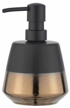 Wenko Brandol-Dispenser per Sapone Liquido capacità 0,45 l Ceramica Nero 9.8 x 14.1 x 9.8 cm