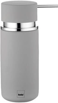 Kela 20422 Dispenser per Sapone in Ceramica per Diametro 6,5 cm 300 ml 6,50 x 6 50 x 16,50 cm Colore Grigio Chiaro