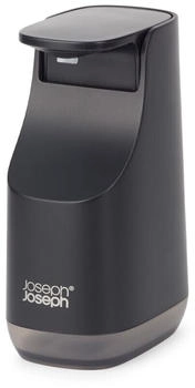 Joseph Joseph Slim Dispenser sapone per il bagno compatto e salvaspazio testa a pompa facile da premere beccuccio antigoccia ricaricabile Nero Matte